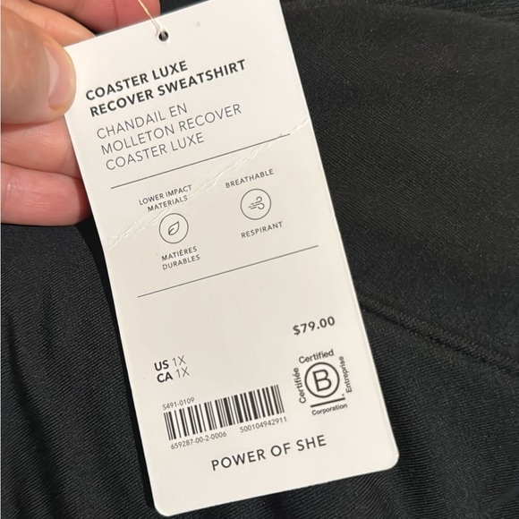 Athleta Coaster Luxe Recover Sweatshirt // Black - Picture 7 of 7